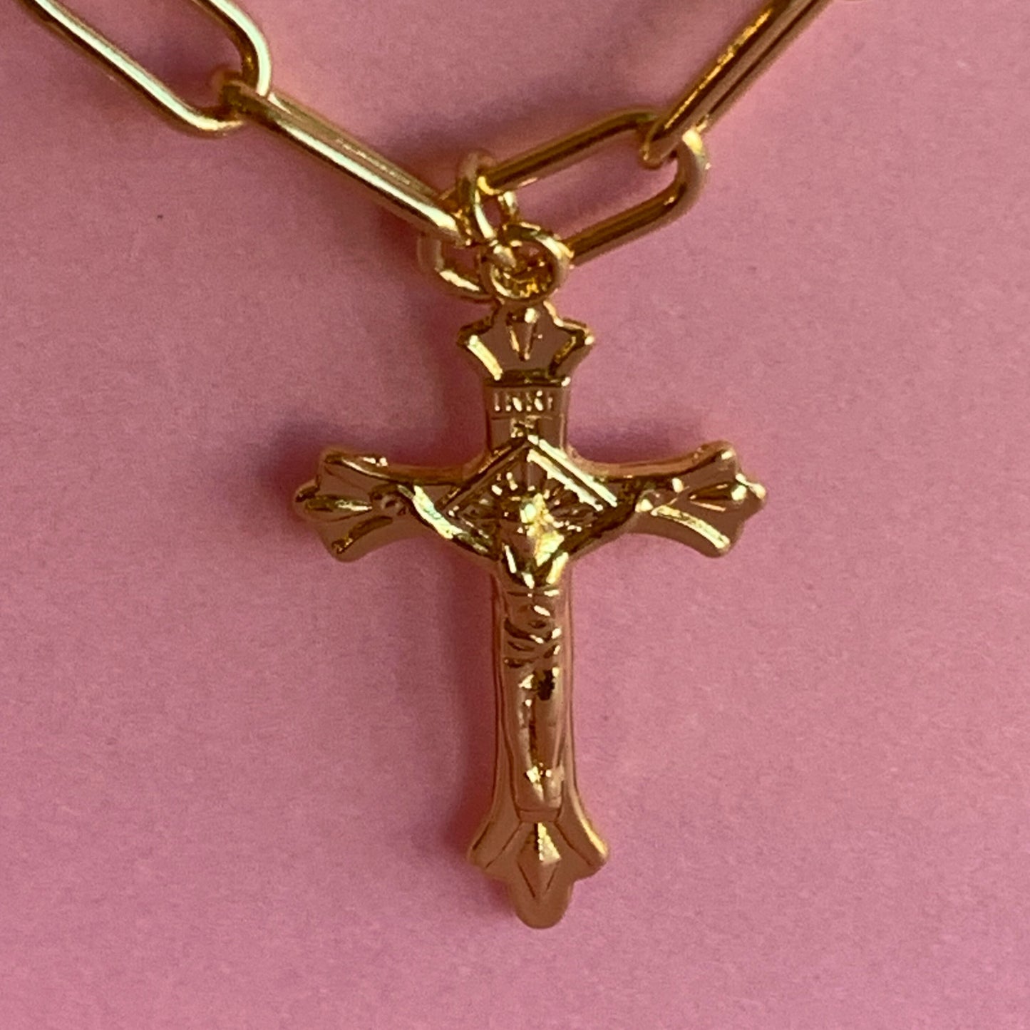 Kette  "Chain Cross"  Gold/Silber