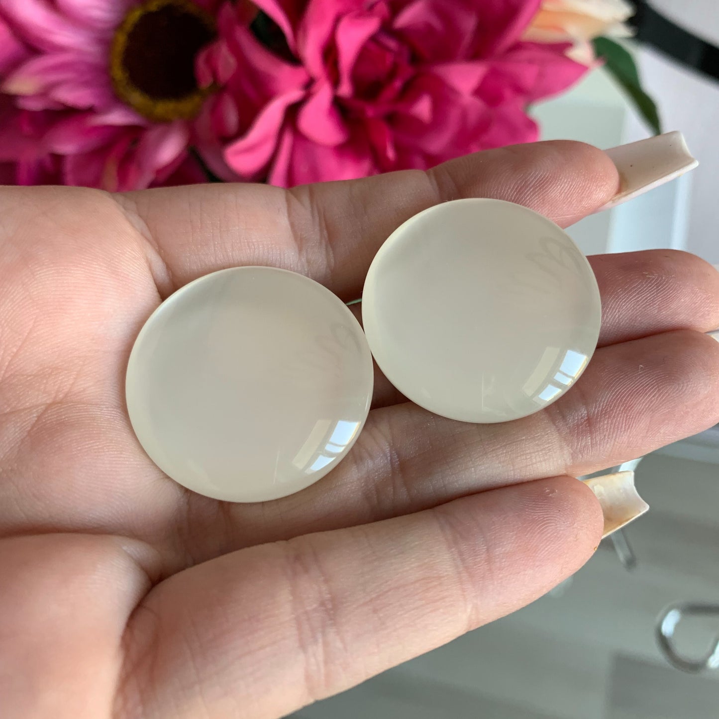 Ohrclips "Pearl White"