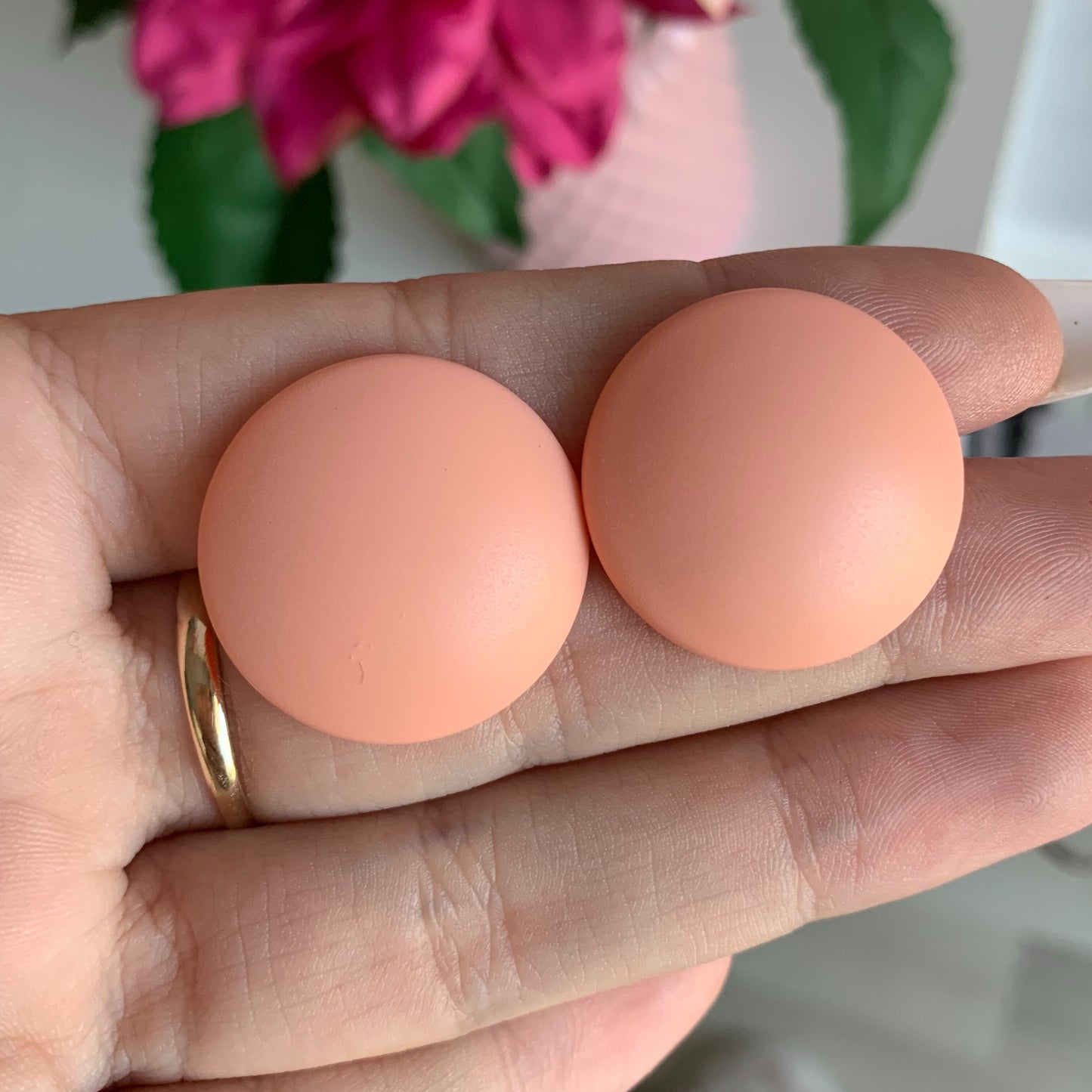 Ohrclips "Perfect Peach Matt"