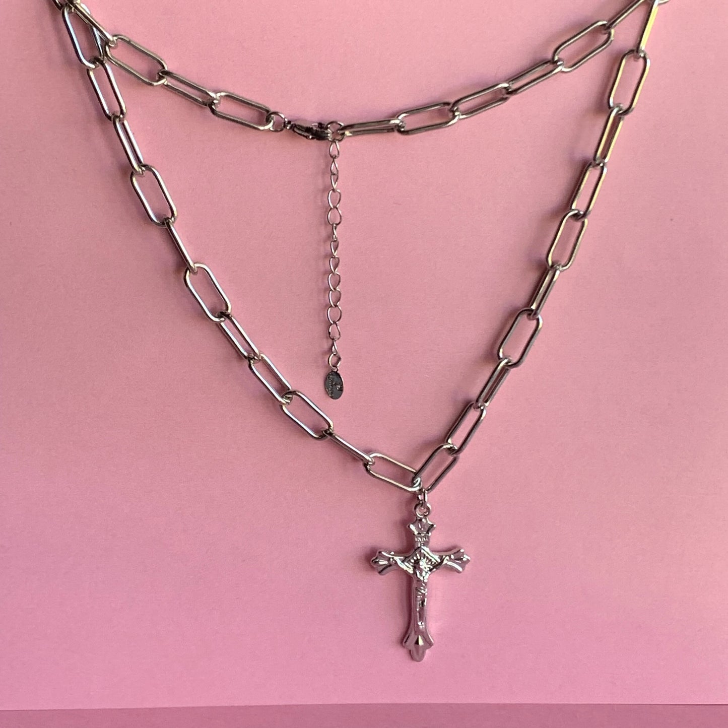 Kette  "Chain Cross"  Gold/Silber